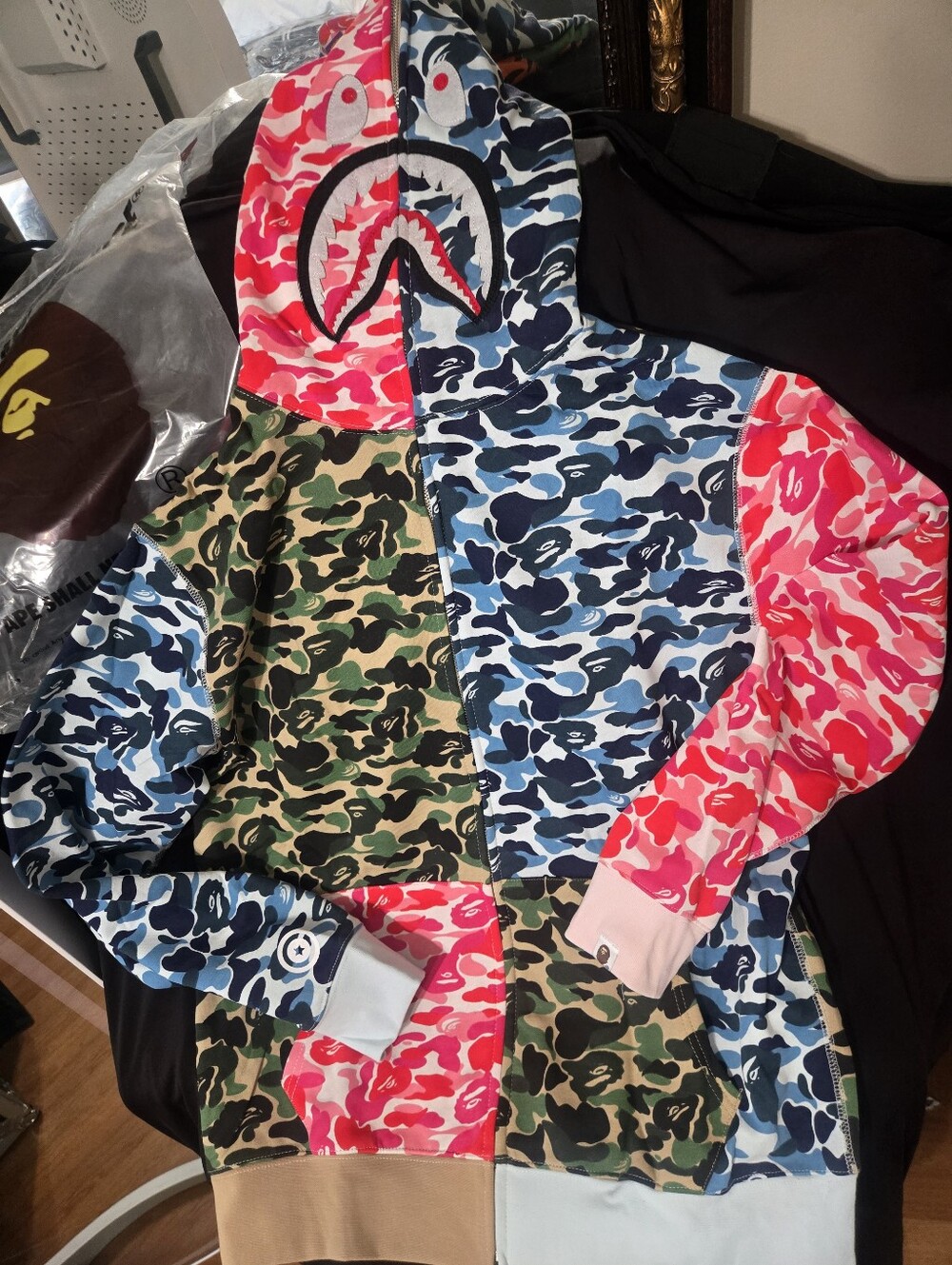 Bape Hoodie Pink Blue Green abc Camo! Shark Hoodie! Japan BAPE XXXL